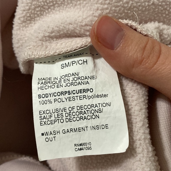 Under Armour loose fit fleece lined hoodie with plush logo pale pink and white L - Picture 15 of 16